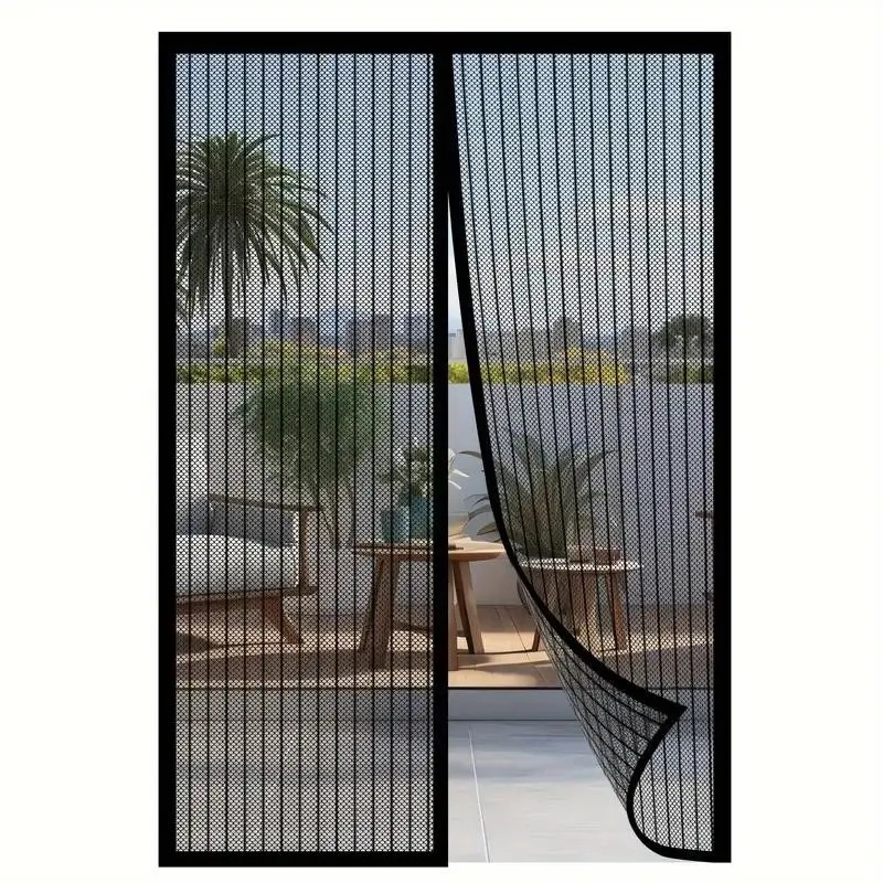 Self-Sealing Heavy-Duty Mesh Partition Screen Door, Hands-Free, Bug-Proof